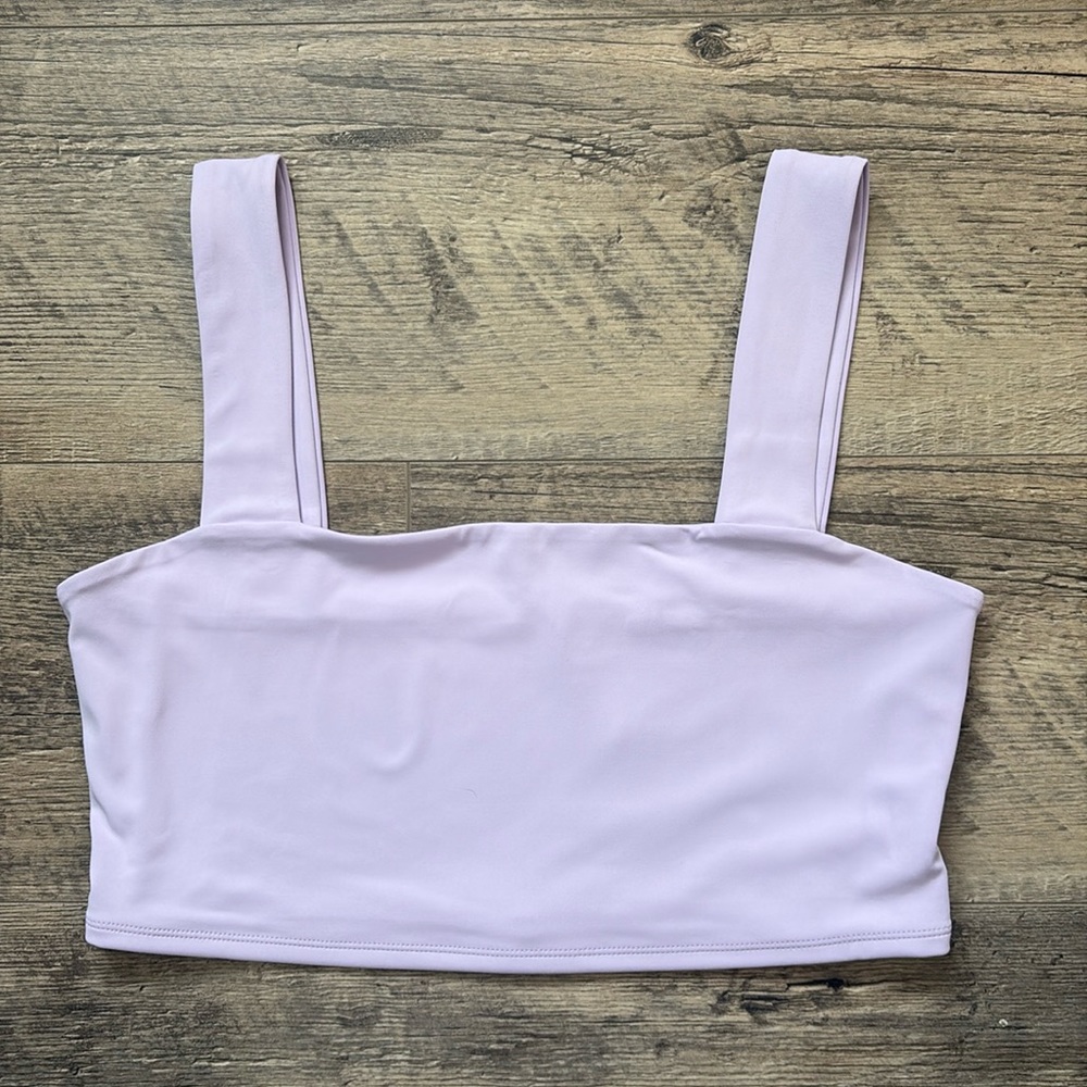 Lilac / Light Purple Body Contour Square Neck Top - EXPRESS NWT - Picture 2 of 10